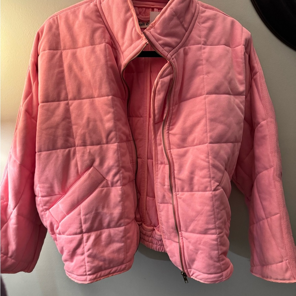 Pink Quilted Puffer Jacket